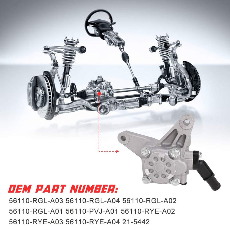 Apeixoto Power Steering Pump Replacement 21-5442 for 05-10 Odyssey 05-08 Pilot 07-13 Acura MDX with OE Replace # 56110-RGL-A03 56110-PVJ-A01 56110-RYE-A02 - Image 4